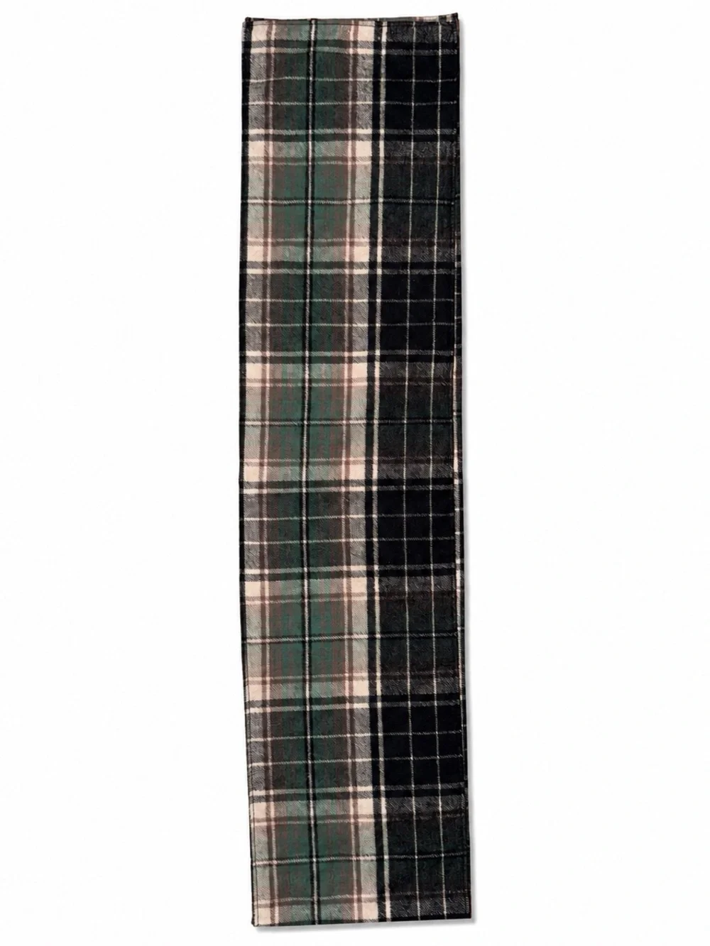 The Vermont Flannel Co Plaid Organic Cotton Flannel Scarf Green Black Unisex